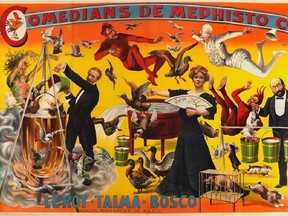 A poster from 1915 advertising the Comedians de Mephisto Co., part of the $3-million collection of magic artifacts acquired by the McCord Museum.