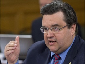 Montreal Mayor Denis Coderre speaks at a legislature committee studying a way to recover money from fraud, Thursday, January 15, 2015, at the legislature in Quebec City.