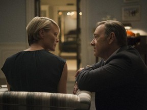 Robin Wright and Kevin Spacey in Season 3 of House of Cards.