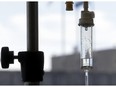 Sept. 5, 2013 file photo of an intravenous drip at a hospital in Durham, N.C.