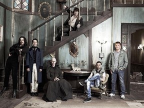 Age-old problems, modern times: Jemaine Clement, left,  Taika Waititi, Ben Fransham, Jonathan Brugh (on stairs), Cori Gonzales-Macuer and Stuart Rutherford.