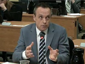 Marcel Roireau, former head of DJL Construction, testifies at the Charbonneau Commission in Montreal on Thursday, April 10, 2014.
