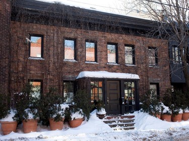 The red brick facade of the home of Alain Dancyger in Montreal on Tuesday, February 10, 2015.