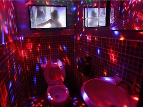 Mozza restaurant washroom is known for its party ambiance, with disco lights, music and a TV screen. Australian blogger Dan Schaumann searches for the world's best toilets, and this one was suggested to him by the Montreal community on Reddit.