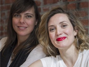 Director Sophie Deraspe, left, with actress Évelyne Brochu in Montreal on Feb. 18, 2015. to promote their new film, Les Loups.