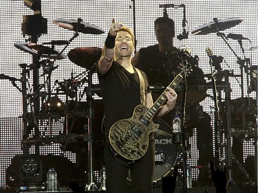 Lead singer Chad Kroeger of Nickelback performs on stage at the Bell Centre on February 18, 2015 in Montreal.