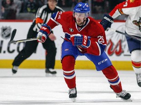 Canadiens rookie Jiri Sekac skates up the ice during game against the Florida Panthers at the Bell Centre on Feb. 19, 2015.