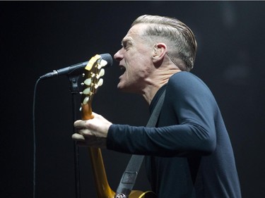Canadian rocker Bryan Adams performs at the Bell Centre in Montreal Monday Feb. 23, 2015. It is the first of his two Montreal shows.