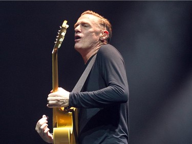 Canadian rocker Bryan Adams performs at the Bell Centre in Montreal Monday Feb. 23, 2015. It is the first of his two Montreal shows.