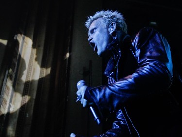 Leather-clad English rocker Billy Idol at the Metropolis in Montreal Tuesday, February 3, 2015. He's touring behind his first album in eight years, Kings and Queens of the Underground.