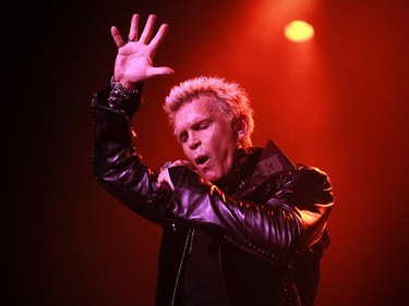Veteran English rocker Billy Idol performs at the Metropolis in Montreal Tuesday, February 3, 2015. He's touring behind his first album in eight years, Kings and Queens of the Underground.