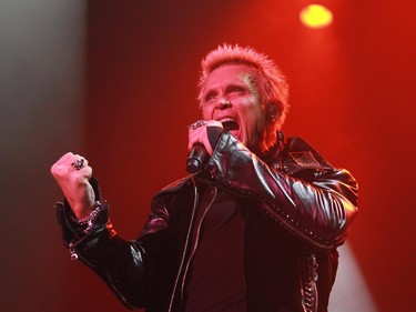 Veteran English rocker Billy Idol performs at the Metropolis in Montreal Tuesday, February 3, 2015.