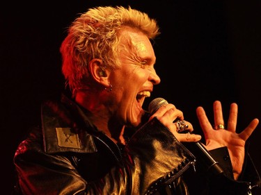 Veteran rocker Billy Idol performs at the Metropolis in Montreal Tuesday, February 3, 2015. He's touring behind his first album in eight years, Kings and Queens of the Underground.