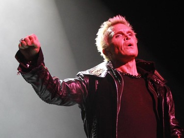 Veteran rocker Billy Idol on stage at the Metropolis in Montreal Tuesday, February 3, 2015. He's touring behind his first album in eight years, Kings and Queens of the Underground.