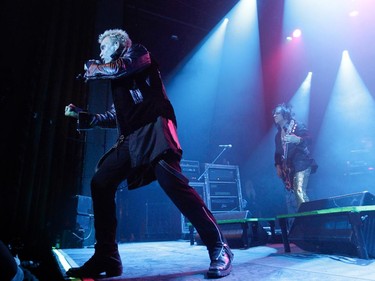 Veteran rocker Billy Idol (left), with guitarist Steve Stevens behind him, at the Metropolis in Montreal Tuesday, February 3, 2015. He's touring behind his first album in eight years, Kings and Queens of the Underground.