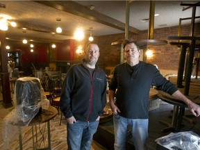 New owner Troy Lourensse, left, and general manager Ian Campbell at the Comedyworks on Bishop St., Wednesday, February 4, 2015, on the eve of its reopening.