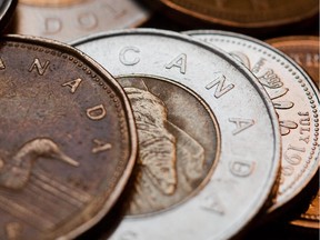 Canadian one- and two- dollar coins photographed in Montreal on Wednesday, March 16, 2011.