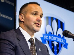 Impact president Joey Saputo announces the creation of a new USL team that will be named FC Montreal during a press conference on Sept. 4, 2014.