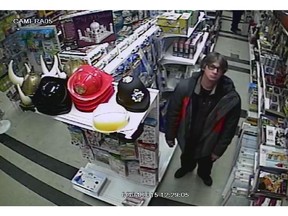 Facebook photo of a man suspected of stealing an expensive remote-control drone from a Pointe-Claire store.