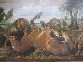 Paul de Vos's painting Cheval dévoré par des loups.