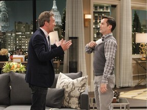 Matthew Perry and Thomas Lennon in The Odd Couple.