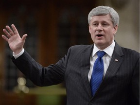 Prime Minister Stephen Harper responds during question period in the House of Commons on Parliament Hill in Ottawa on Tuesday, Feb. 3, 2015.