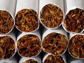 This Tuesday, July 15, 2014 file photo shows the tobacco in cigarettes in Philadelphia.