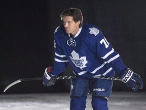 Maple Leafs forward David Clarkson poses during a photo shoot at training camp in Toronto on Sept.18, 2014.