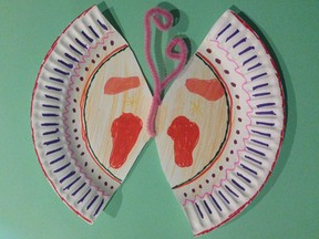 Paper plate butterfly craft.