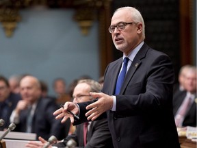 Quebec Finance Minister Carlos Leitão presents the budget to the National Assembly on Thursday.
