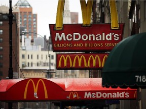 According to reports March 9, 2015, the fast food chain McDonald's reported global sales sank 1.7 percent.