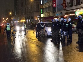 A student protest disrupted downtown montreal on Friday, March 27, 2015.