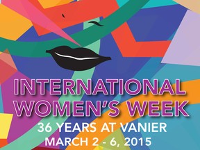 Vanier College's weeklong event marking International Women's Week includes a variety of talks and presentations, including keynote speaker Elizabeth May, leader of the Green Party of Canada.