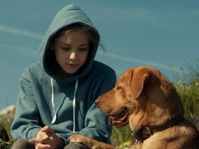 Lili (Zsofia Psotta) and her dog Hagen (played alternately by canines Body and Luke), in a scene from White God.