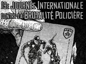 A part of the poster published to promote the anti-police brutality march.