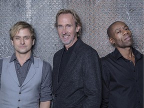 Mike Rutherford (centre, with vocalists Tim Howar, left, and Andrew Roachford) points out that the original Mechanics rarely toured. "No one quite knew what we were like on stage, so in a sense there aren’t many comparisons to make (with the new lineup).”