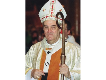 At St Patrick's Basilica, during the processional before Green Mass 2002, Jean-Claude Cardinal Turcotte, Archbishop of Montreal before a full church on March 17, 2002.