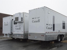 Statistics Canada is conducting a Canadian Health Measures Survey (CHMS) in the West Island over the next six weeks. Five hundred households, from western N.D.G. to St-Laurent and all the municipalities across the West Island have been selected to have health profiles taken and various tests conducted. A mobile unit to gather the clinical information has been set up in the Dollard civic centre parking lot in DDO. Friday, March 27, 2015.
