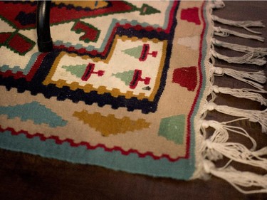 A detail of Kilim under the dining room table.