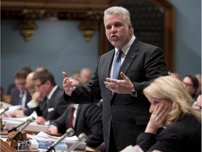 Quebec Premier Philippe Couillard in the National Assembly.