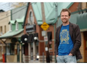 Ryan Young stands in the downtown Ste-Anne-de-Bellevue. He will be running for the NDP in the next federal election.