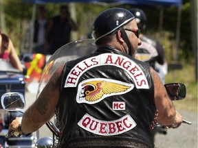 A Quebec member of the Hells Angels is seen in this 2015 file photo.