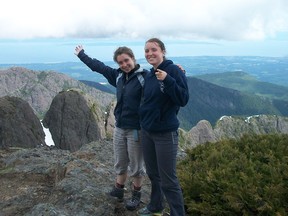 Ophélie Gauthier-Barrette, left, and Sandrine Hamelin in Western Canada last summer.