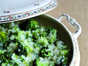 A new cookbook from the American South offers recipe for a risotto containing broccoli and flavoured with cheese.