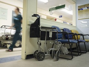 A hospital waiting room.