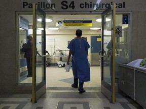 A patient enters the S4 radiology ward of the S pavilion of the Royal Victoria Hospital on Wednesday, April 1, 2015. The majority of the hospital's services and patients will be moving to the MUHC's Glen site on April 26, 2015. (Marcos Townsend / SPECIAL TO MONTREAL GAZETTE)