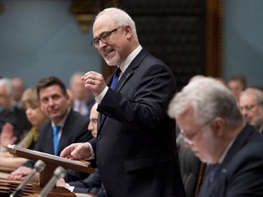 Quebec Finance Minister Carlos Leitao presents the provincial budget in 2015.