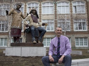 MONTREAL, QUE.: APRIL 8, 2015 -- Concordia Professor Peter Morden in a outdoor space outside Loyola Campus in Montreal, Wednesday April 8, 2015. 
(Photo by Vincenzo D'Alto)