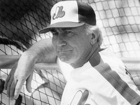 Former Expos manager Jim Fanning, shown in this 1982 file photo, died of a heart attack at age 87.