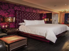 The elaborate decor of the guest rooms at The Cromwell in Las Vegas is inspired by fin-de-siècle Paris.